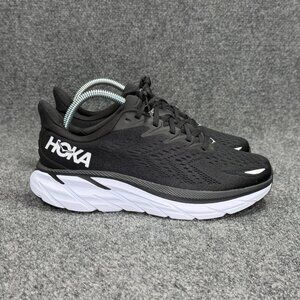 Hoka Clifton 8 Running Shoes Women 8.5 Black White Athletic Run Training Sneaker